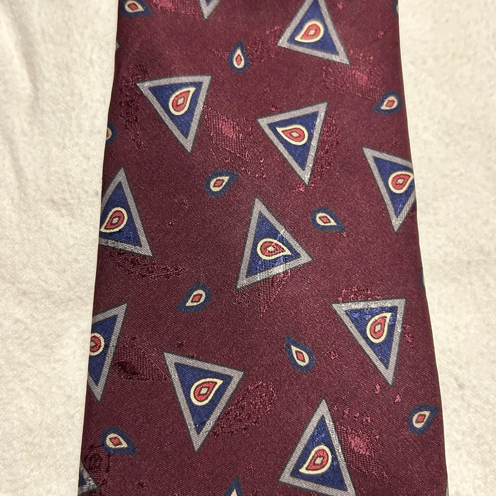 Jos. A. Bank Burgundy Geometric Tie - Picture 4 of 5
